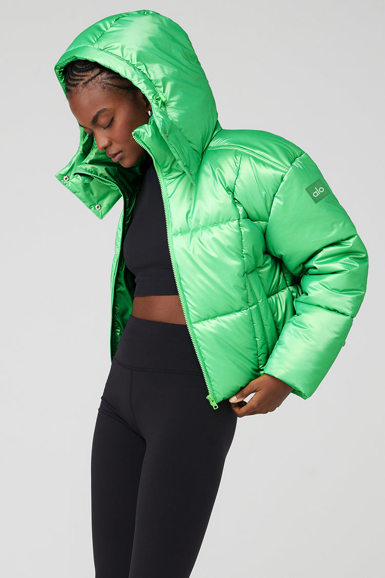 Pearlized Pristine Puffer - Green Glow/Black