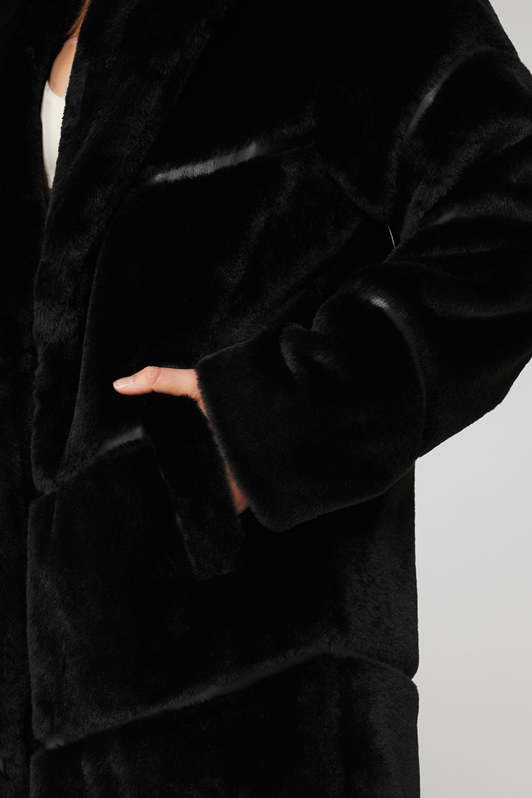 Buy Alo Wo Flurry Faux Fur Jacket - Black At 64% Off