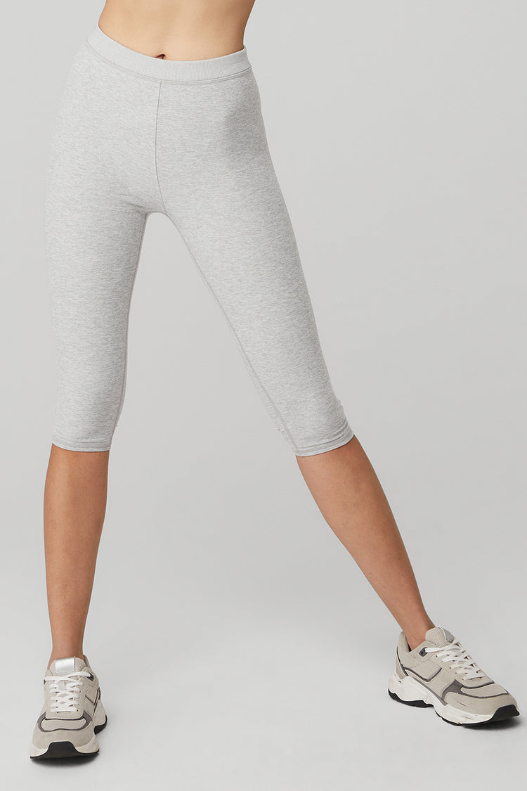 Alo Yoga Muse Ribbed High Waist Sweatpants In Athletic Heather