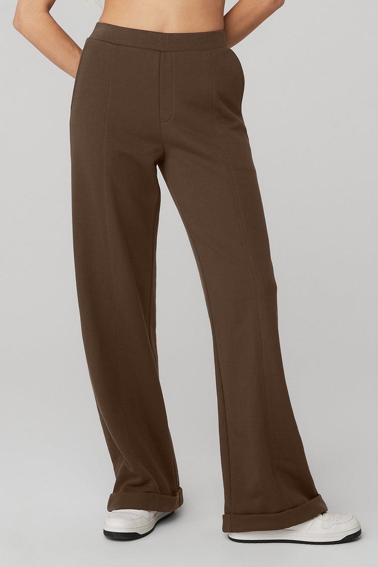 High-Waist Trouser Wide Leg Pant - Espresso