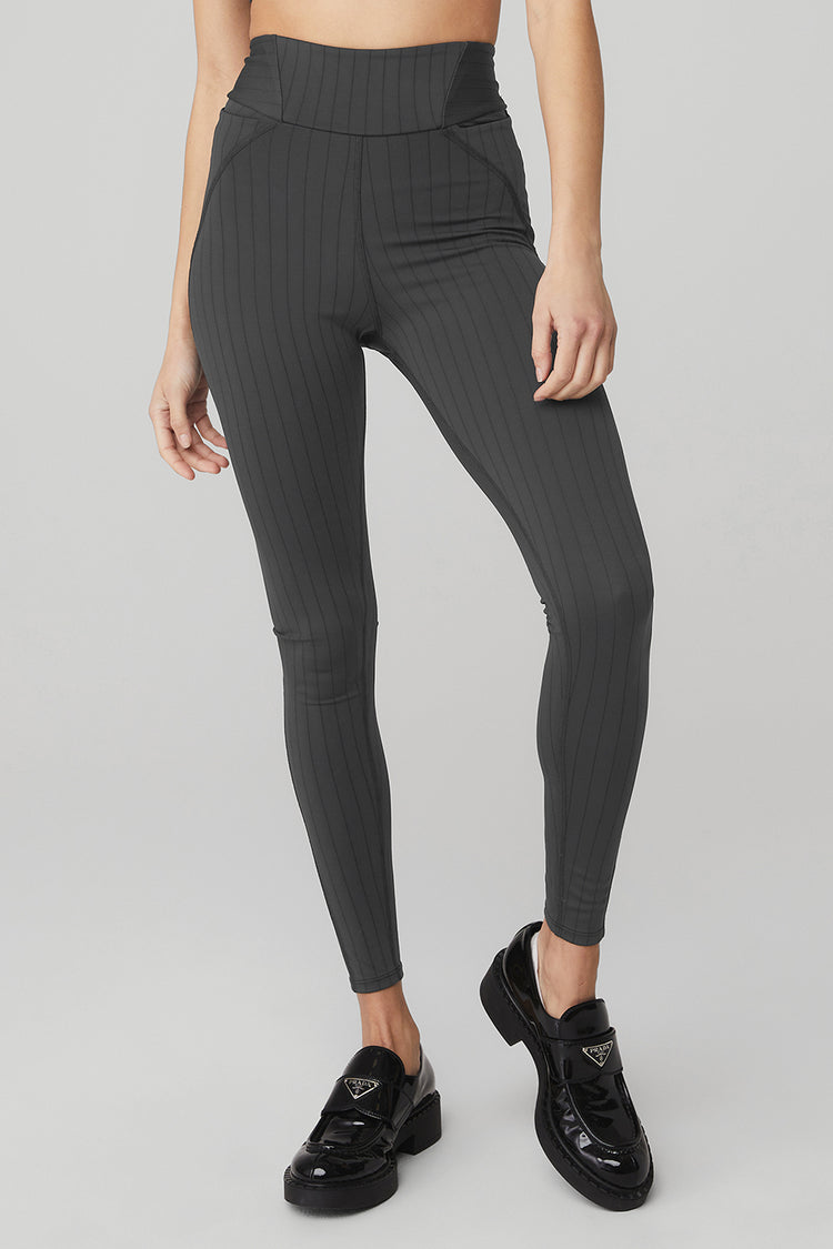 ALO High-Waist Moto Legging in Anthracite/Anthracite Glossy Size