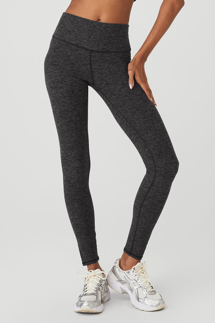 Ladies Soft Ribbed Legging, S Charcoal Grey Heather