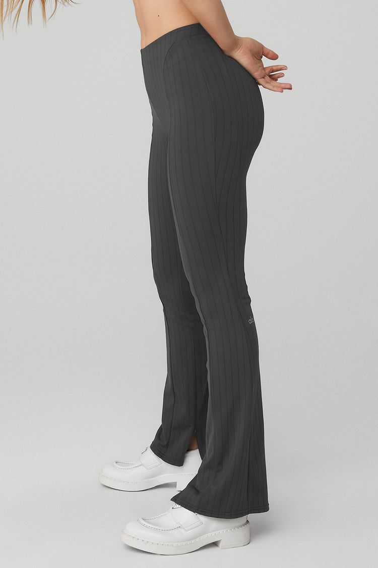 Grey Pinstripe High Waisted Legging