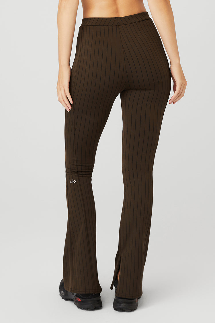 Women's High Waist Pinstripe Zip It Flare Pant