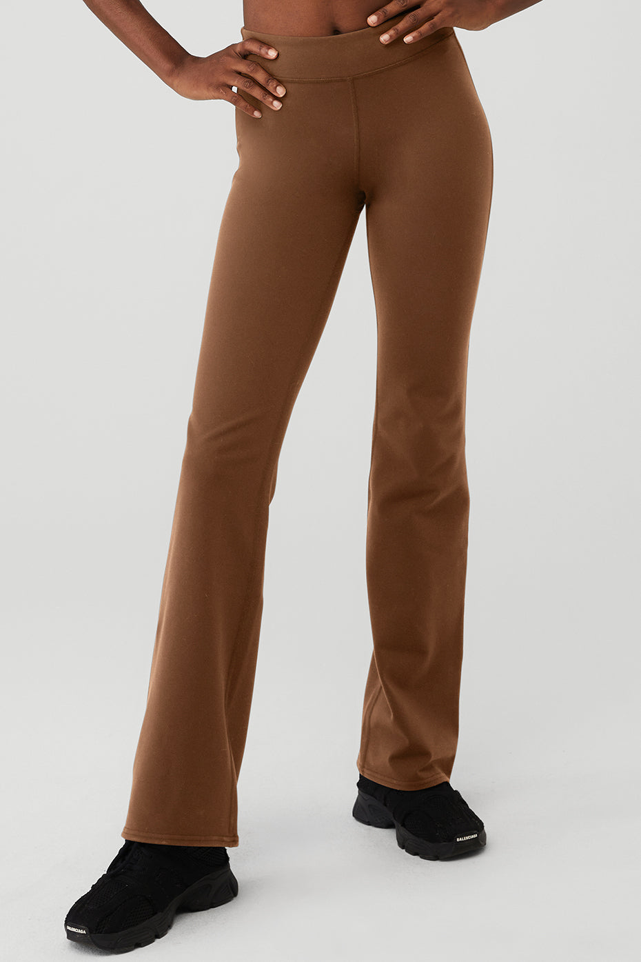 Alo Yoga Airlift High-Waist 7/8 Belted Charmer Leggings Cinnamon Brown Pants