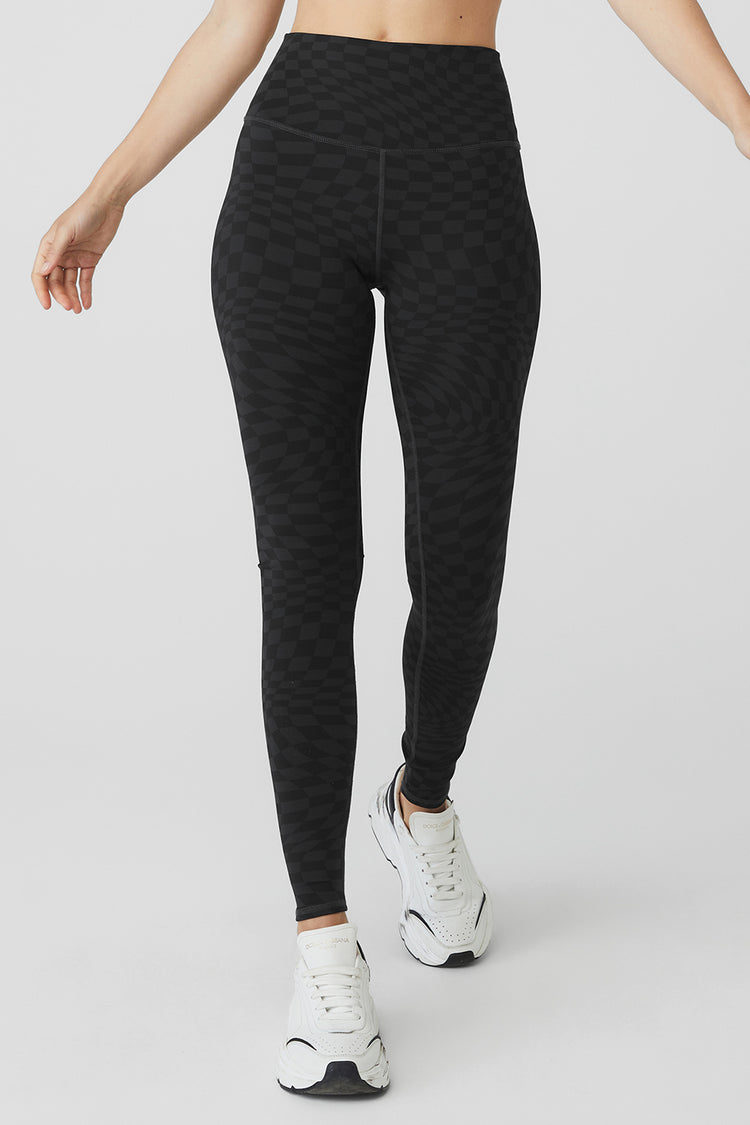 ALO Yoga High Waist Moto Leggings Anthracite Grey 