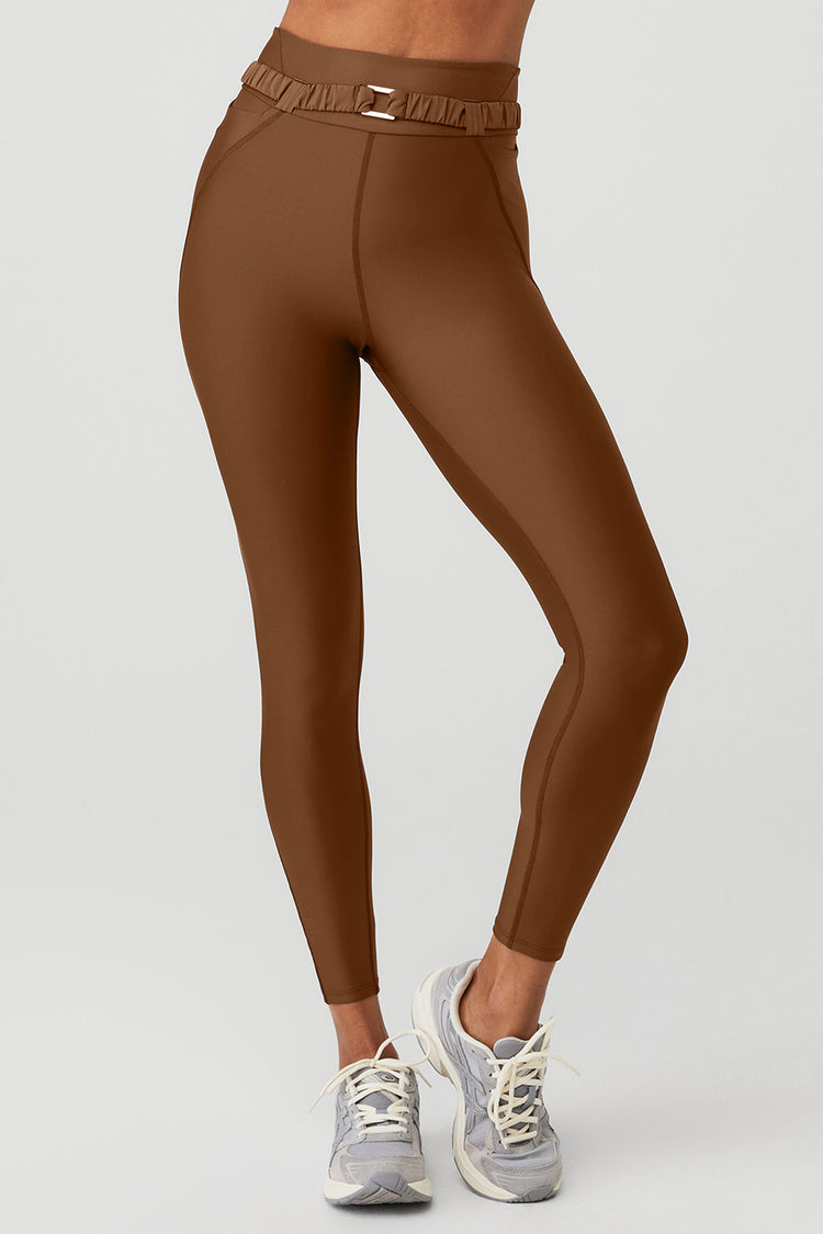 Brown 5″ High waist Capri Leggings – LEGGING DEPOT