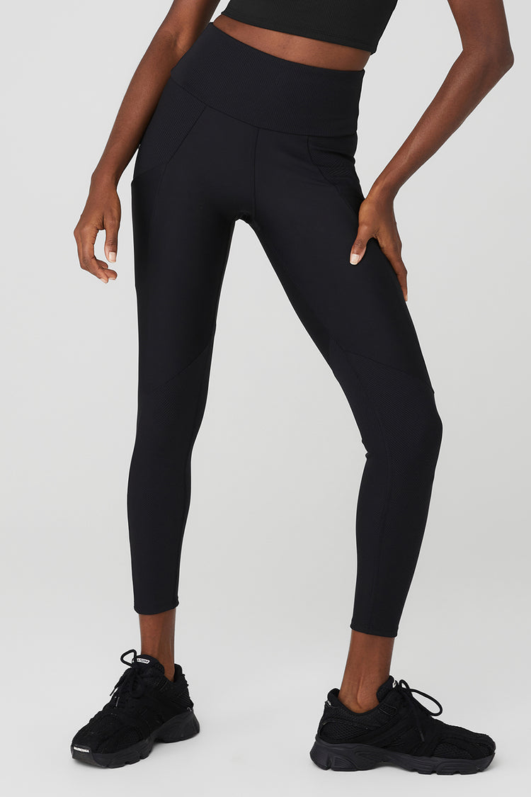 Ribbed Workout Leggings in BLACK