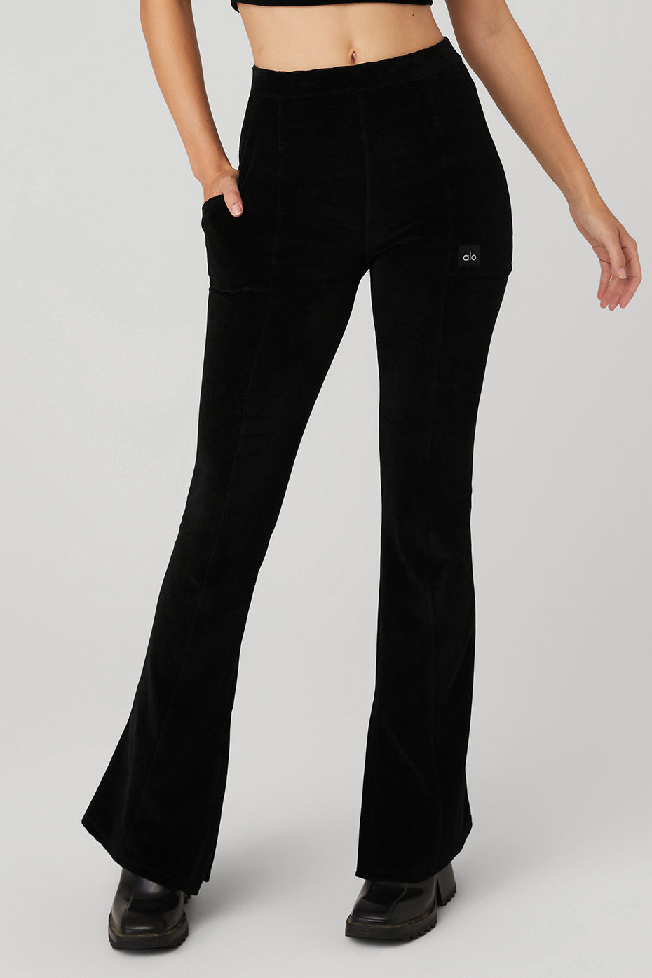 High-Waist Cashmere Jet Set Pant - Navy