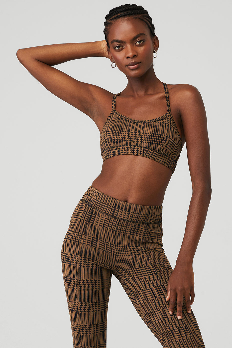 Icon Ribbed Henley Bra in Smoky Quartz by Alo Yoga - International