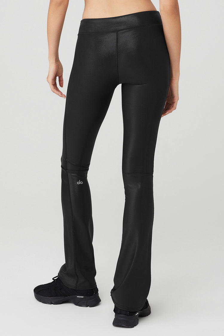 Womens Super Low Rise Leggings - Fashion Tights in Gloss Black