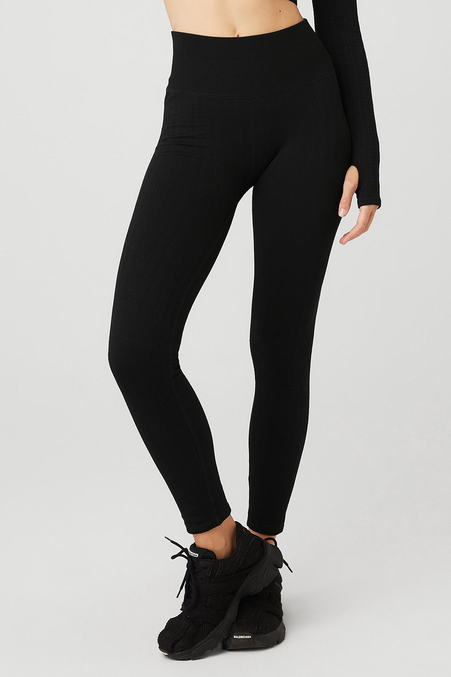 MAXXIM Ribbed Workout Leggings for Women Seamless High Waisted