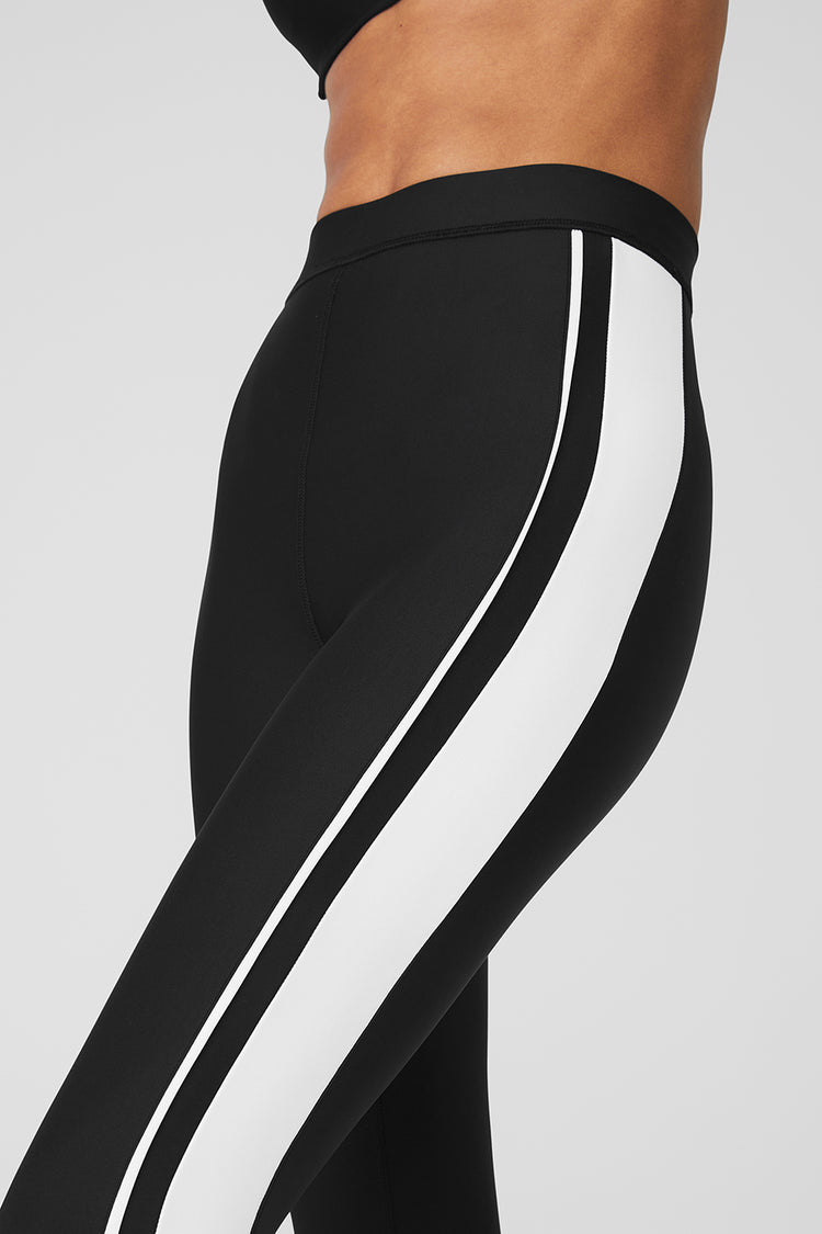 Adidas Girls Core Sport Inspired 3 Stripe Legging (Black/White