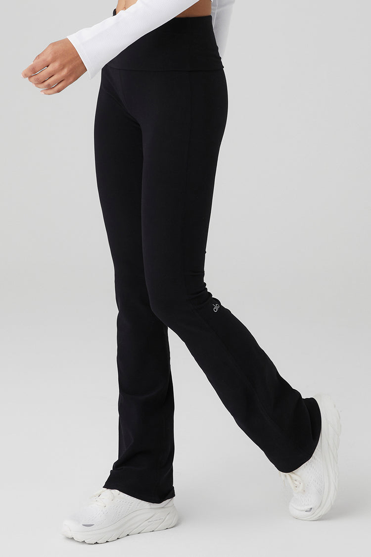 Alosoft Foldover Bootcut Legging - Black