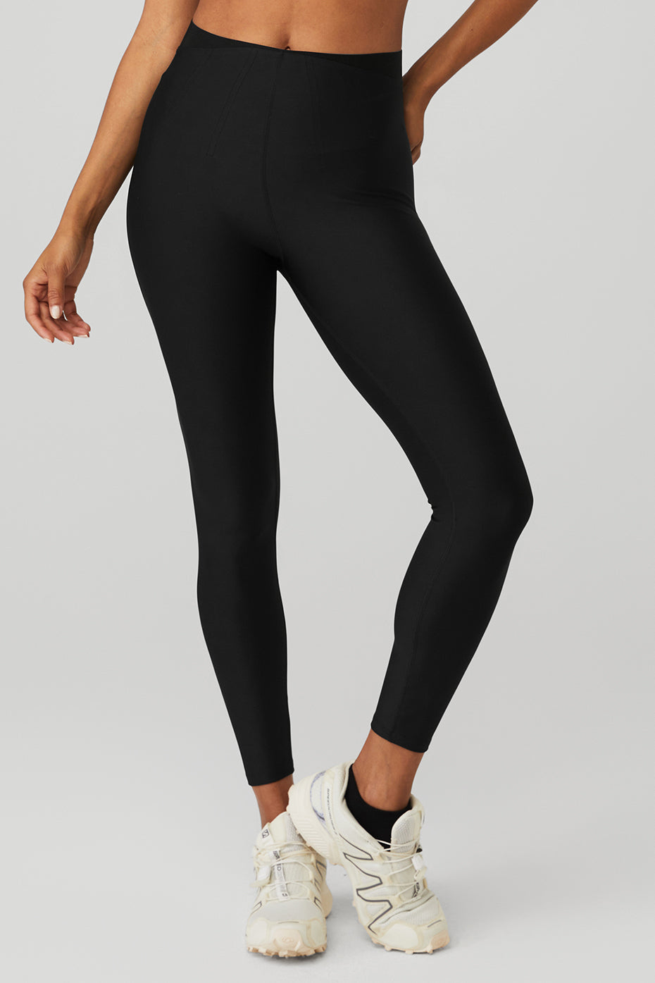 ALO Yoga, Pants & Jumpsuits, Alo Yoga Womens Airlift High Waist Logo Band  Capri Leggings Sz S Black Lavender