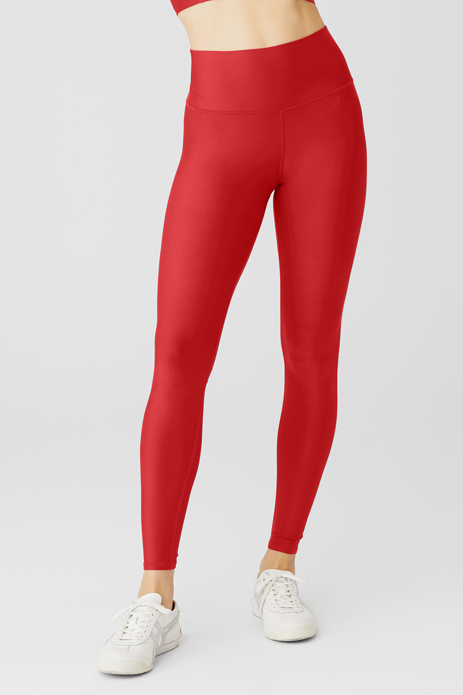 Sporty & Rich Logo Printed High-waisted Leggings in Red