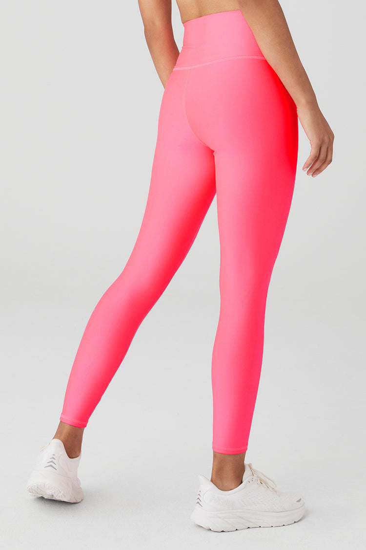 Carbon38 Ribbed High Rise 7/8 Leggings in Neon Pink