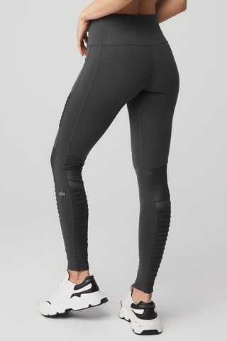 ALO Yoga Moto Black Mesh Detail Leggings S ($114)