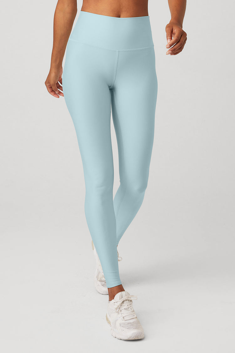 Alo Yoga Blue Leggings with Sheer Waistband- Size XS (Inseam 27”) we have  matching top