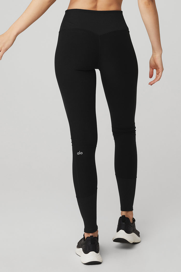 Alo Yoga Women's Alosoft Foldover Bootcut Leggings, Black, M : Buy