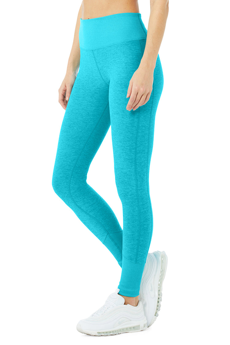 Aqua Womens Blue High Rise Knit Active Leggings XS レディース - パンツ