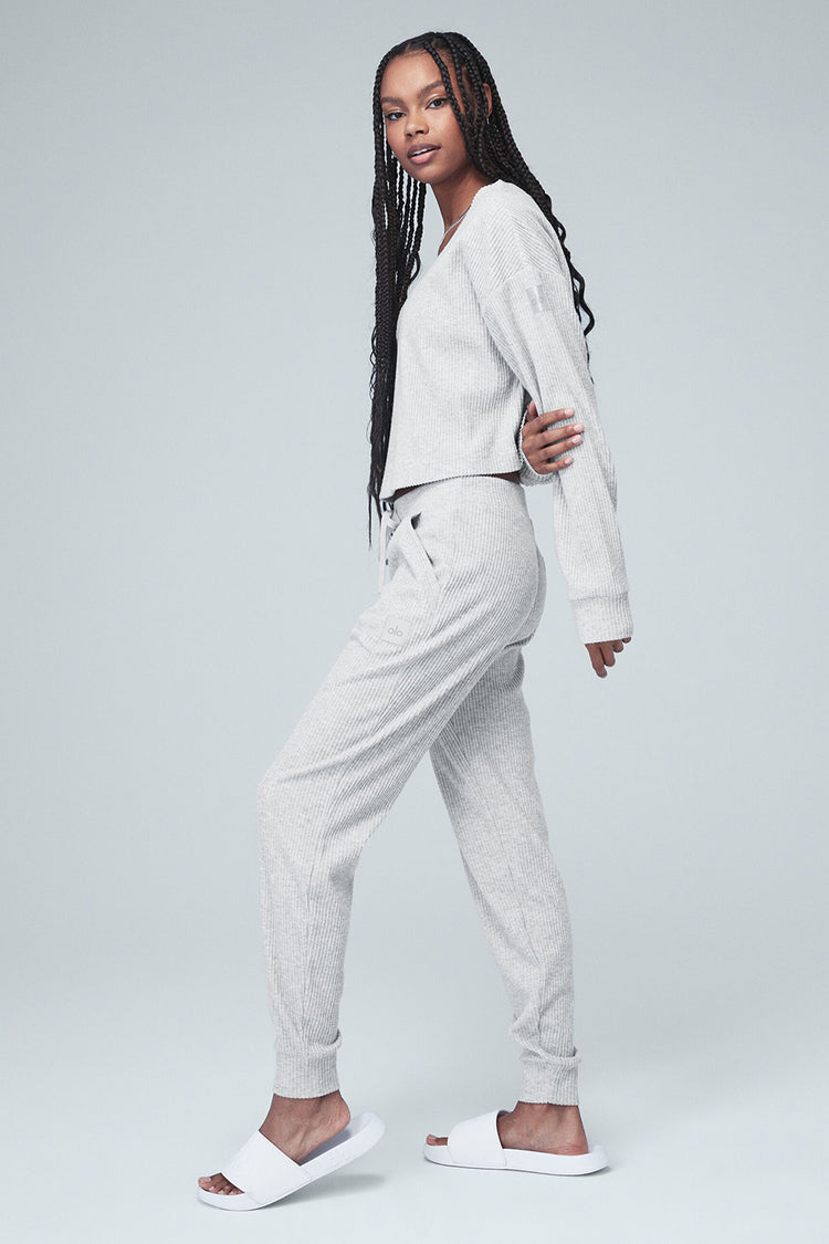 Alo Yoga Accolad Sweatpants Heather Grey XXS, Women's Fashion