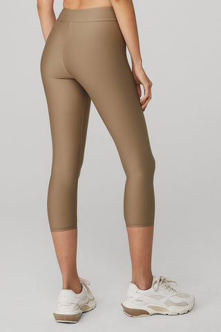 Alo Yoga Airlift Mesh High Waist Cinnamon Brown Celeste Capri