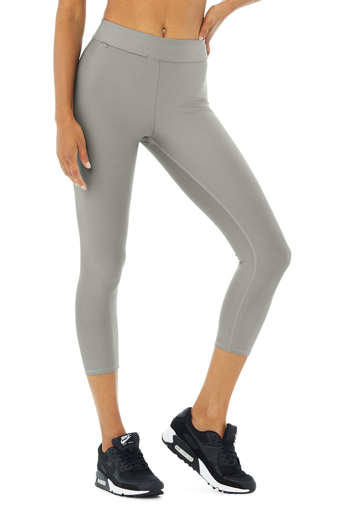 Airlift High-Waist Conceal-Zip Capri - Sterling | Alo Yoga