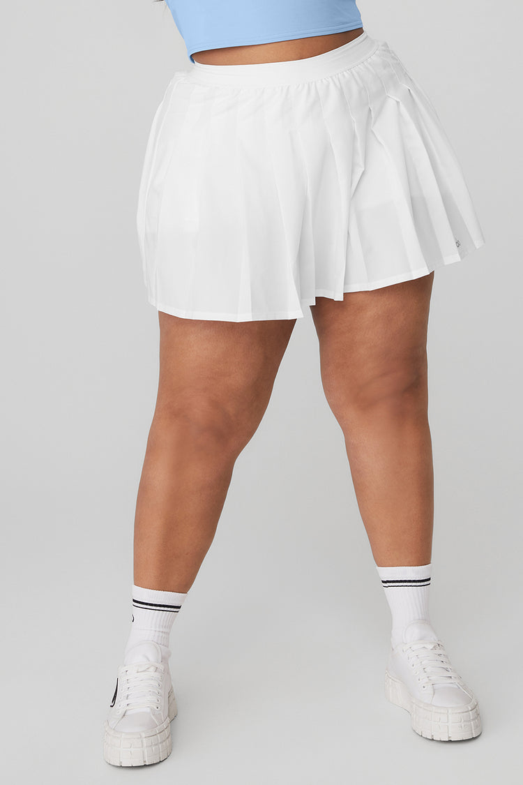 ALO YOGA Varsity pleated stretch-jersey mini skirt