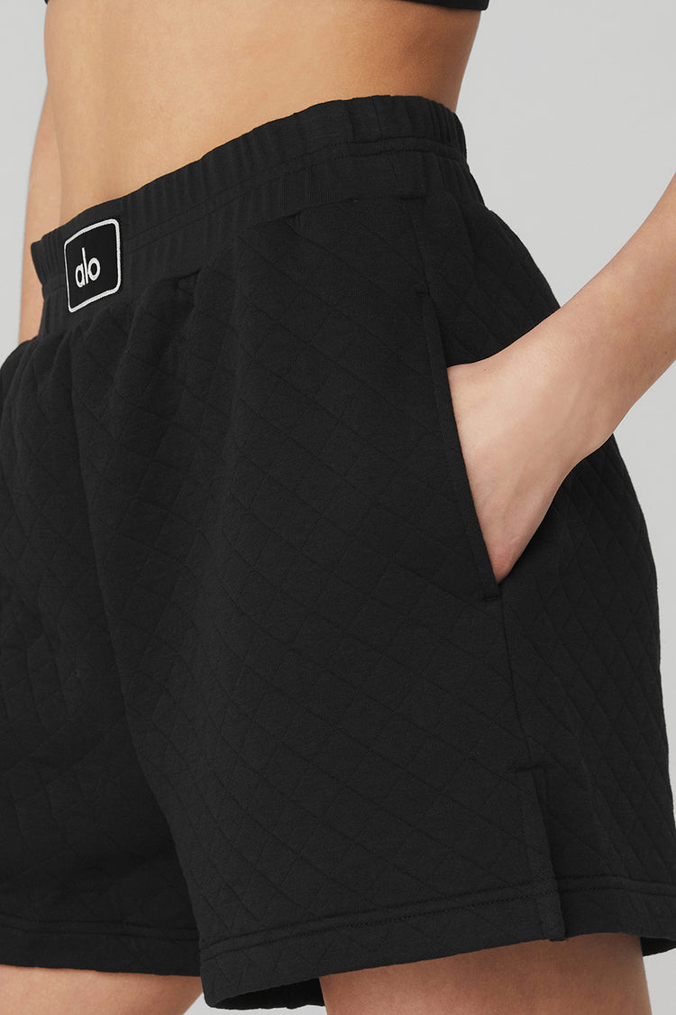 Quilted Arena Boxing Short - Black