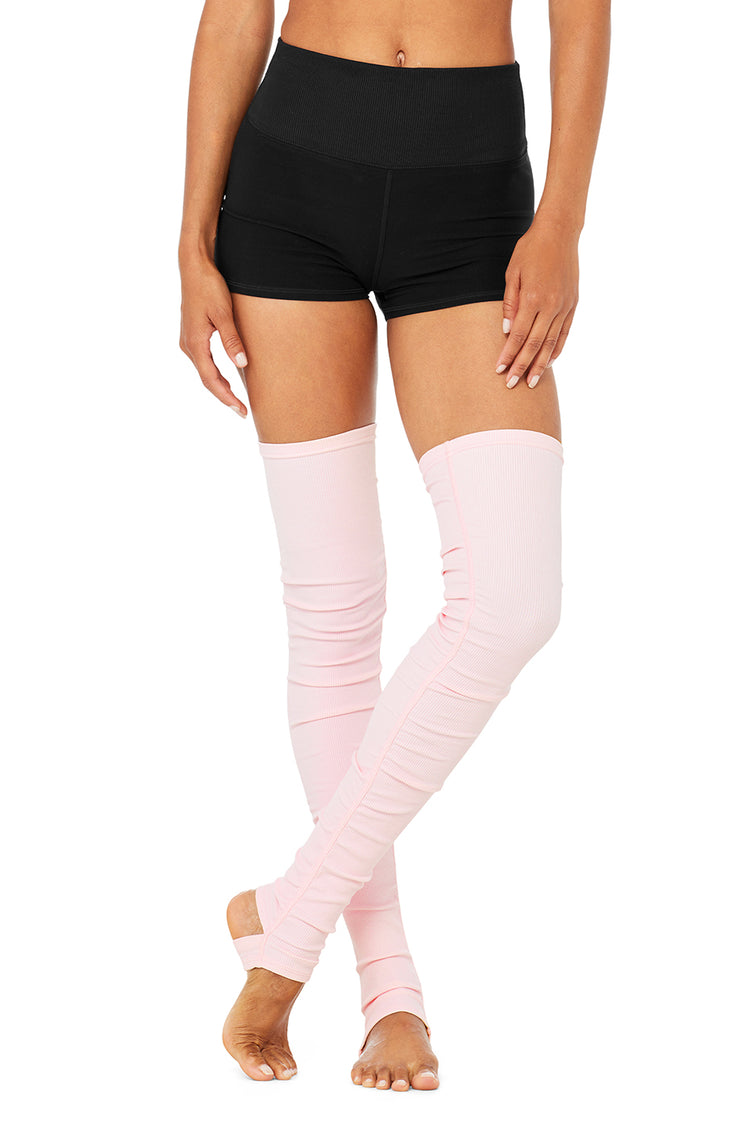 Women's Throwback Barre Sock - Powder Pink/White
