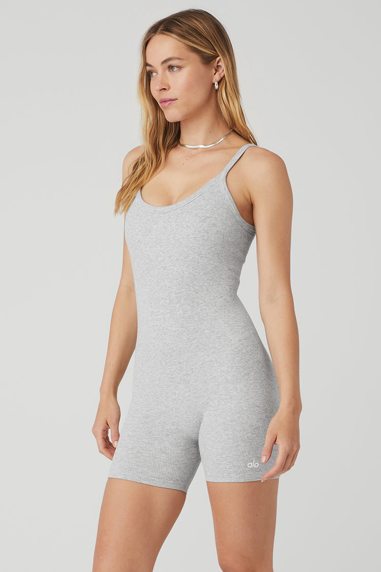 sagsøger Føderale Paradoks Seamless Ribbed Mellow Onesie - Athletic Heather Grey | Alo Yoga