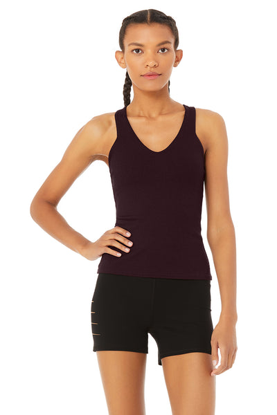 Alo Yoga - Elevate Tank - Oxblood Heather