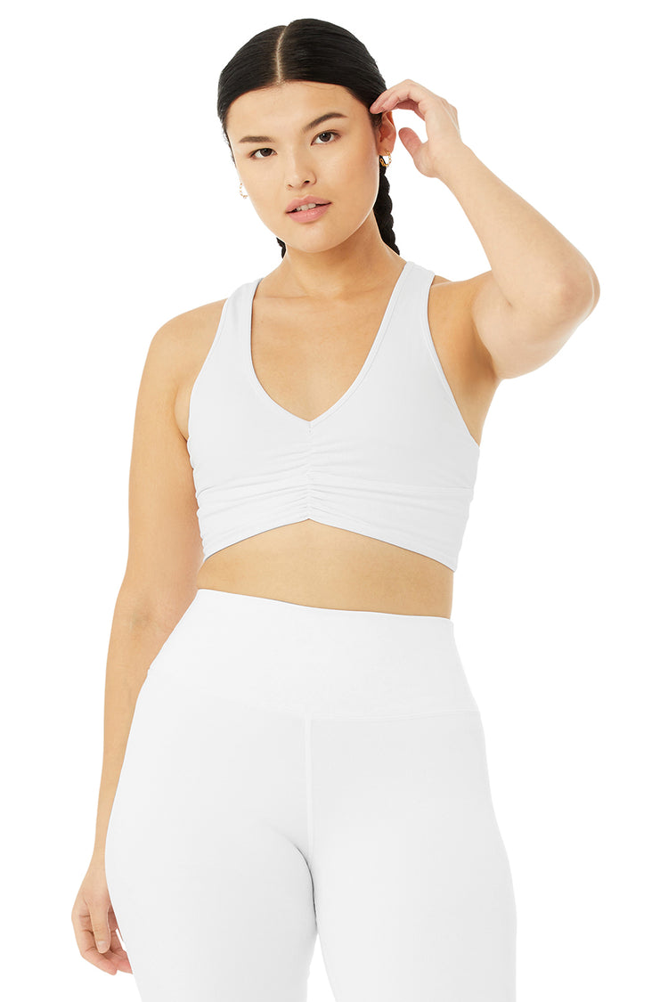 Alo Yoga Wild Thing V-neck Stretch-woven Bra in White