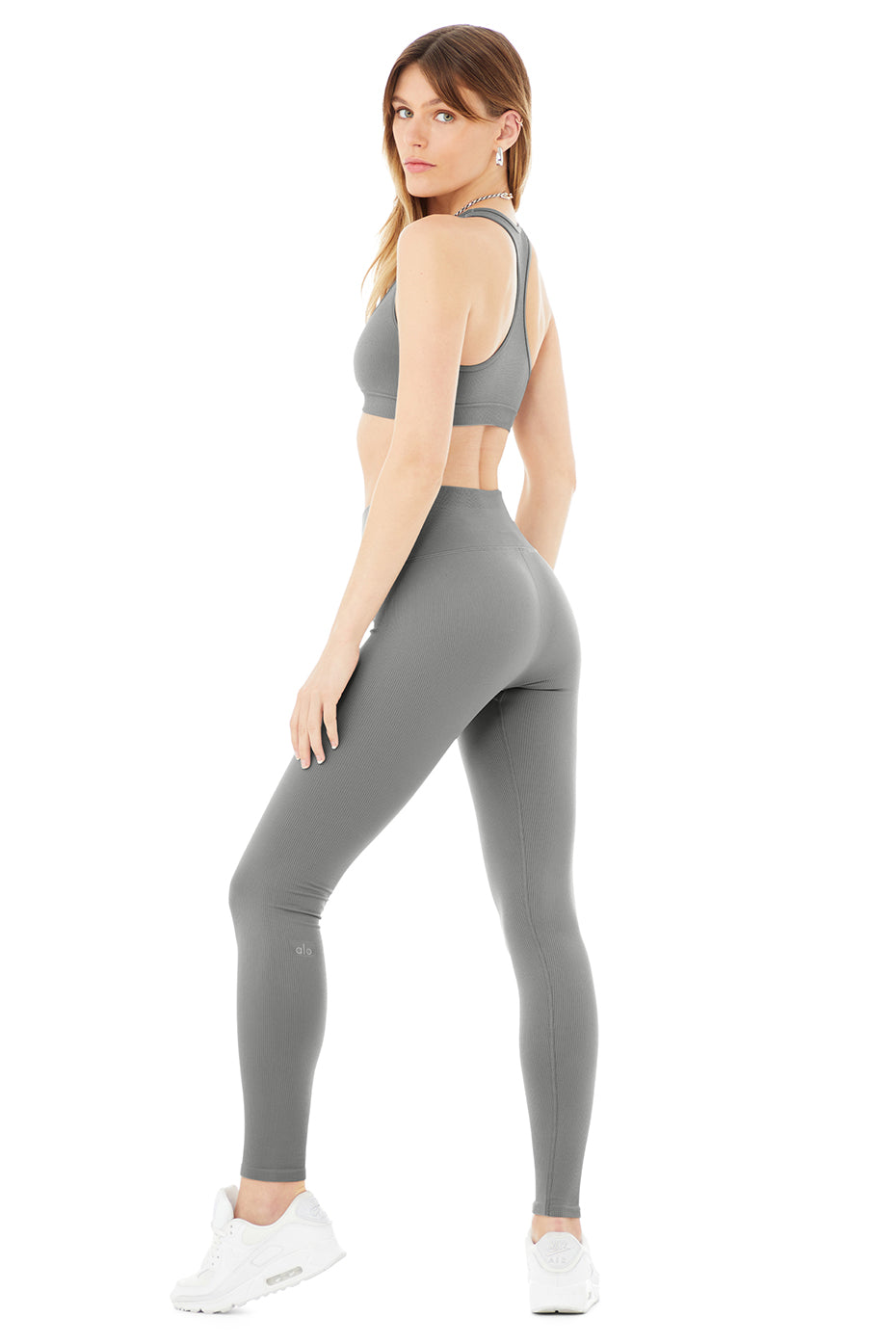 Women Yoga Leggings Seamless 7/8 - Mottled Grey