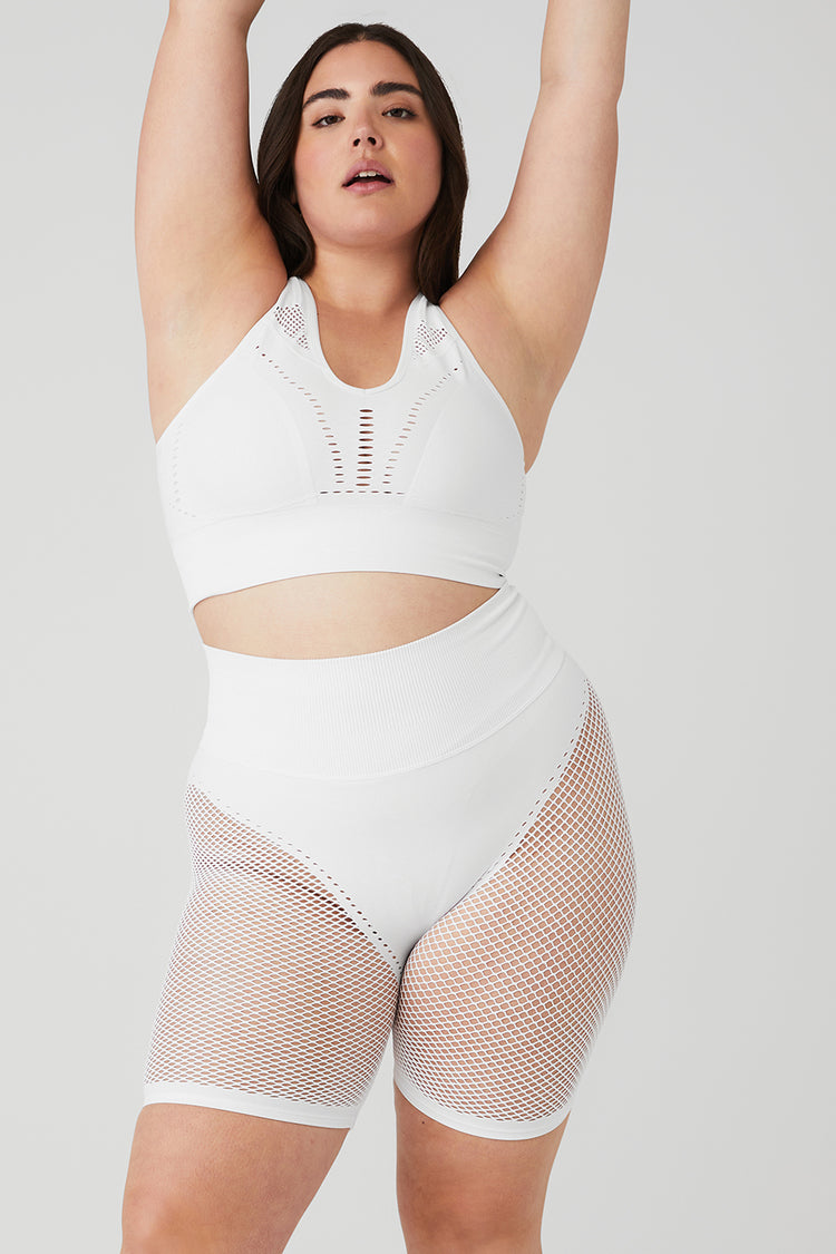 Peak Bra in White by Alo Yoga - International Design Forum