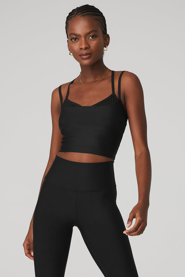 Airlift Double Check tank top in black - Alo Yoga