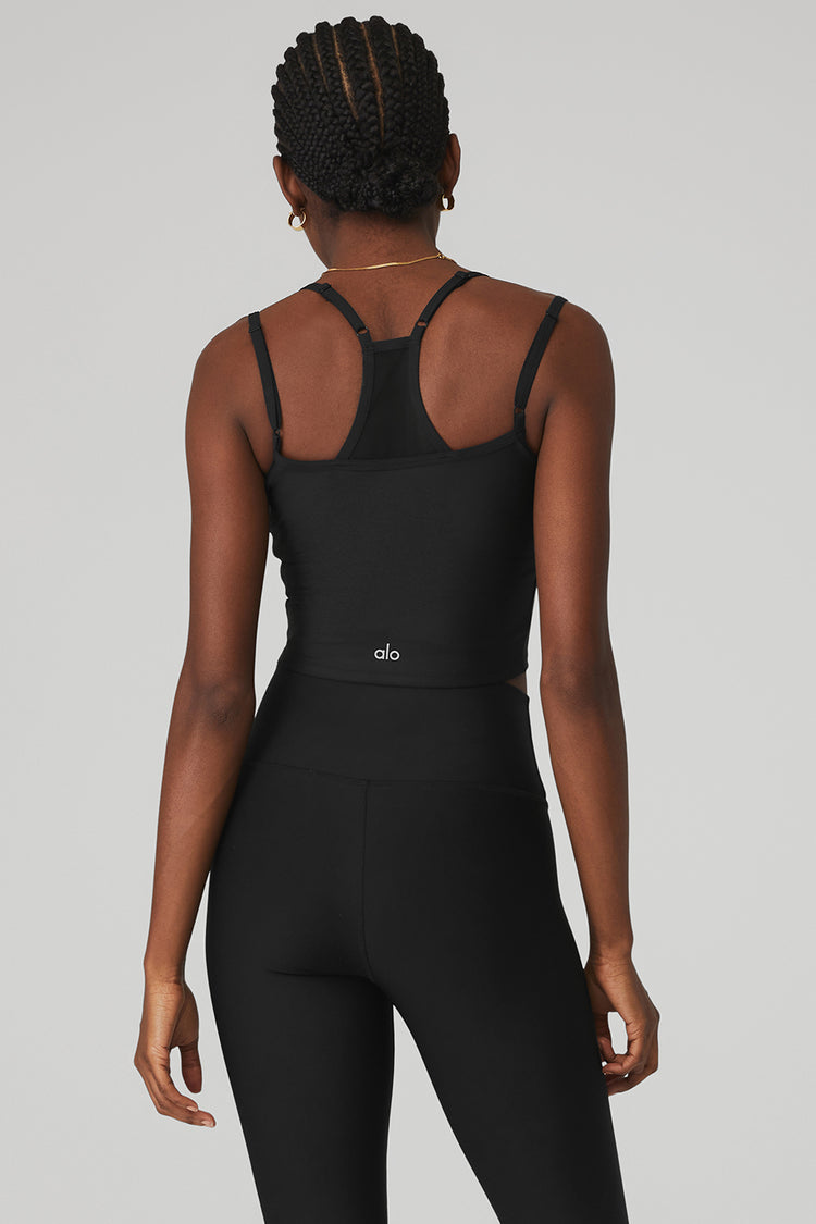 Airlift Double Check Bra Tank - Black | Alo Yoga