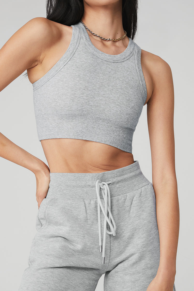 Seamless Delight sports bra in grey - Alo Yoga