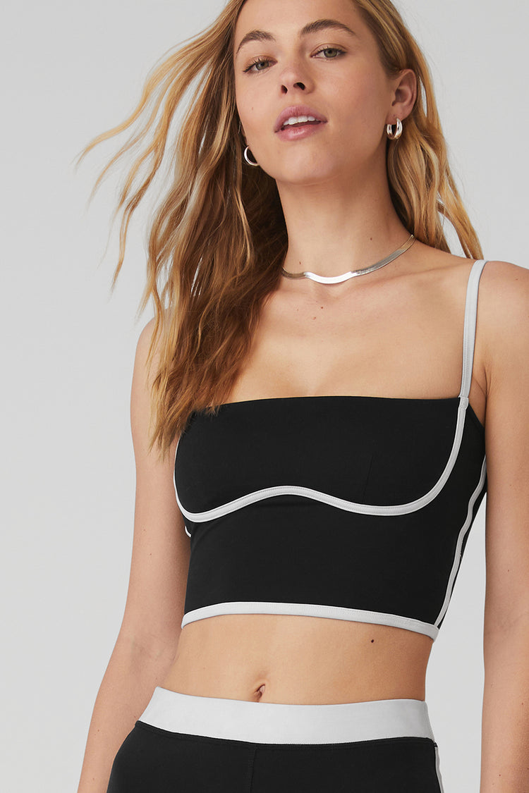 Airbrush Streamlined Bra Tank - Ivory/Black  Bra tanks, Popular clothing  brands, Alo yoga