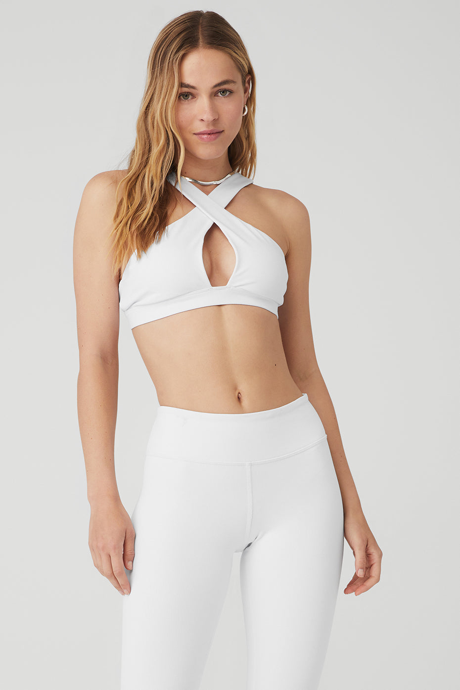 Alo Yoga Bra Womens Large White Interlace Sports Activewear - $23 - From  Kristen