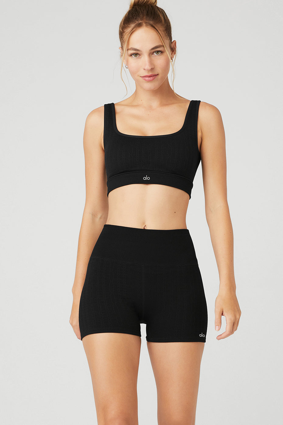 Alo Black Seamless Delight Sport Bra Aloye