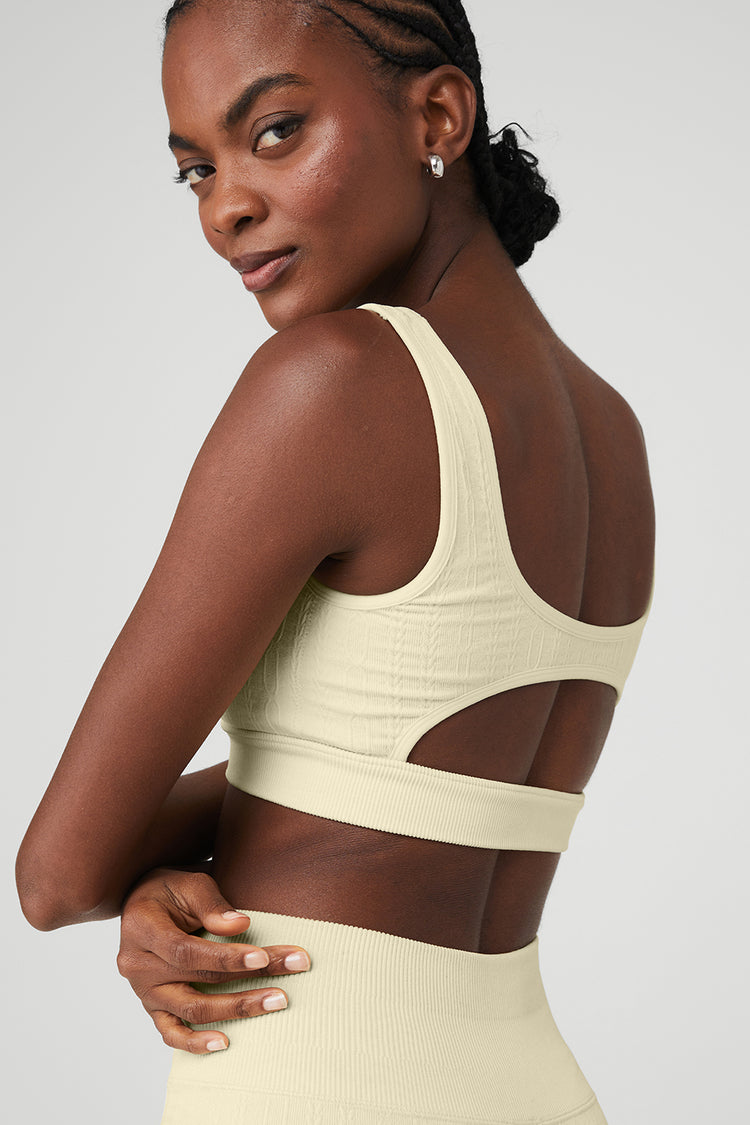 Seamless Cable Knit Bra - French Vanilla