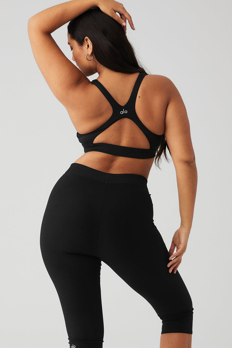 ALO Yoga Sports Bra Scope Bra Double up Black Padding Size S for sale  online