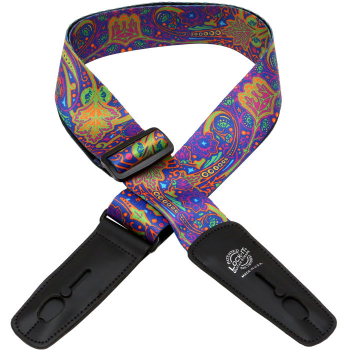 Lock-It LIS-031-BM1 Bob Masse Series, Blue Journey 2" Wide Guitar Strap