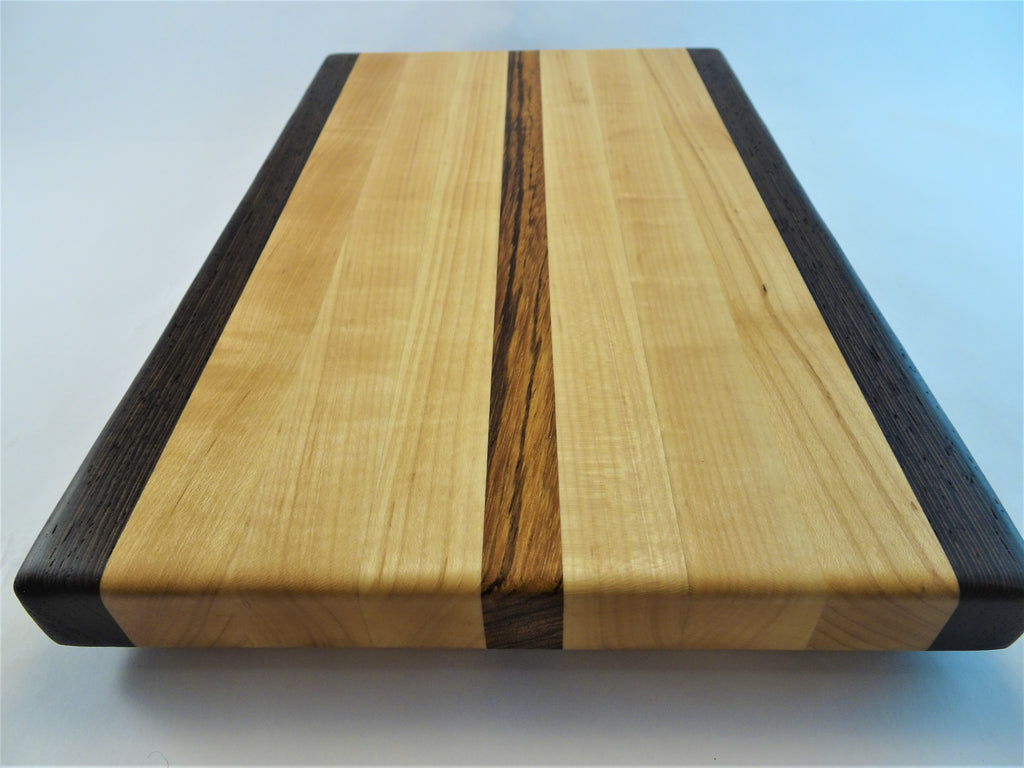 Medium Wengemaplezebrawood Cutting Board Handcrafted By Bruce 