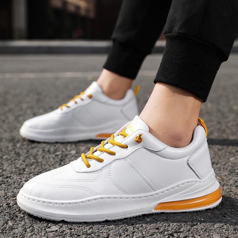 fashion men's sneakers leather air cushion shoes tide rubber sole