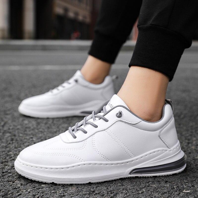 fashion men's sneakers leather air cushion shoes tide rubber sole