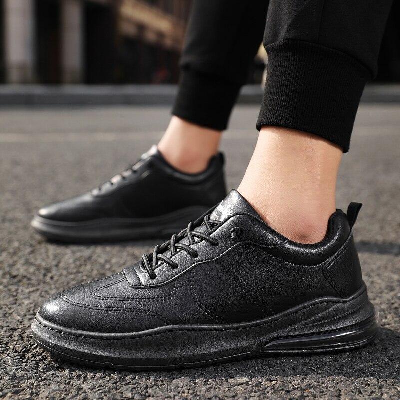 fashion men's sneakers leather air cushion shoes tide rubber sole
