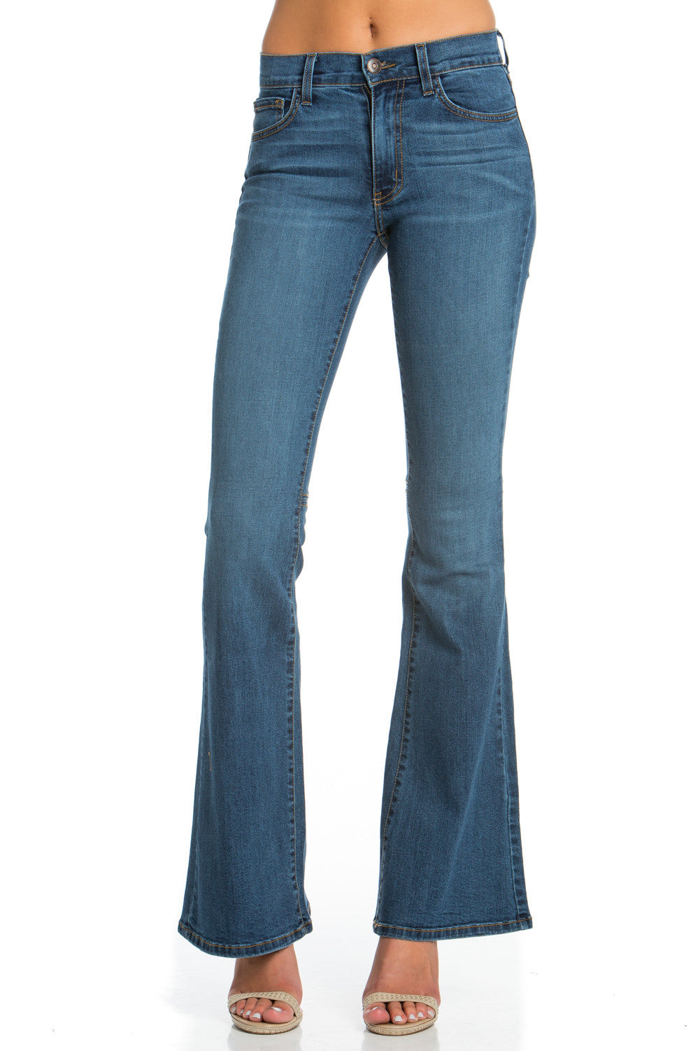 faded flare jeans